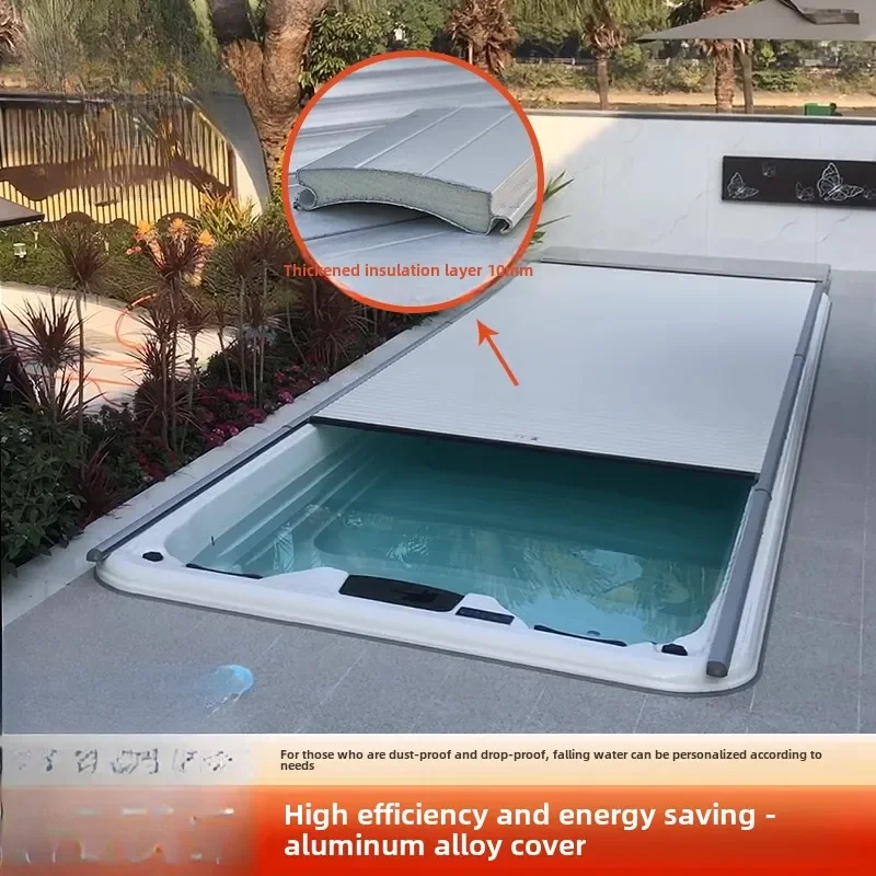 Electric swimming pool cover Customized infinity swimming pool Outdoor thermal insulation film cover Anti-falling leaves