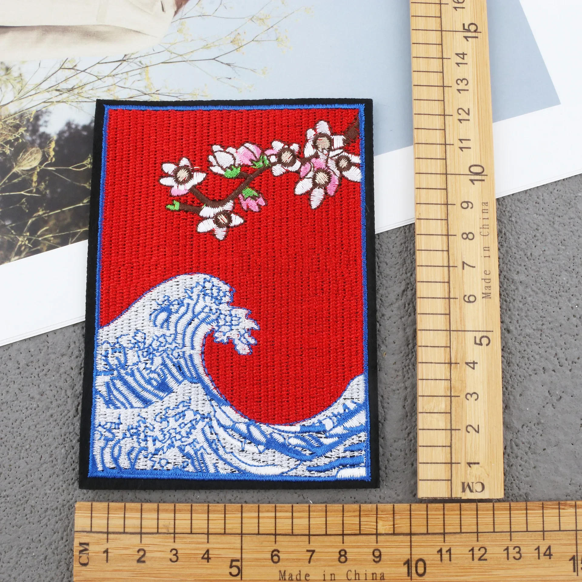 موجة القماش ملصق الجبل والنهر صورة التطريز ملصق لاصق شارة الصبي الكرتون التطريز #3