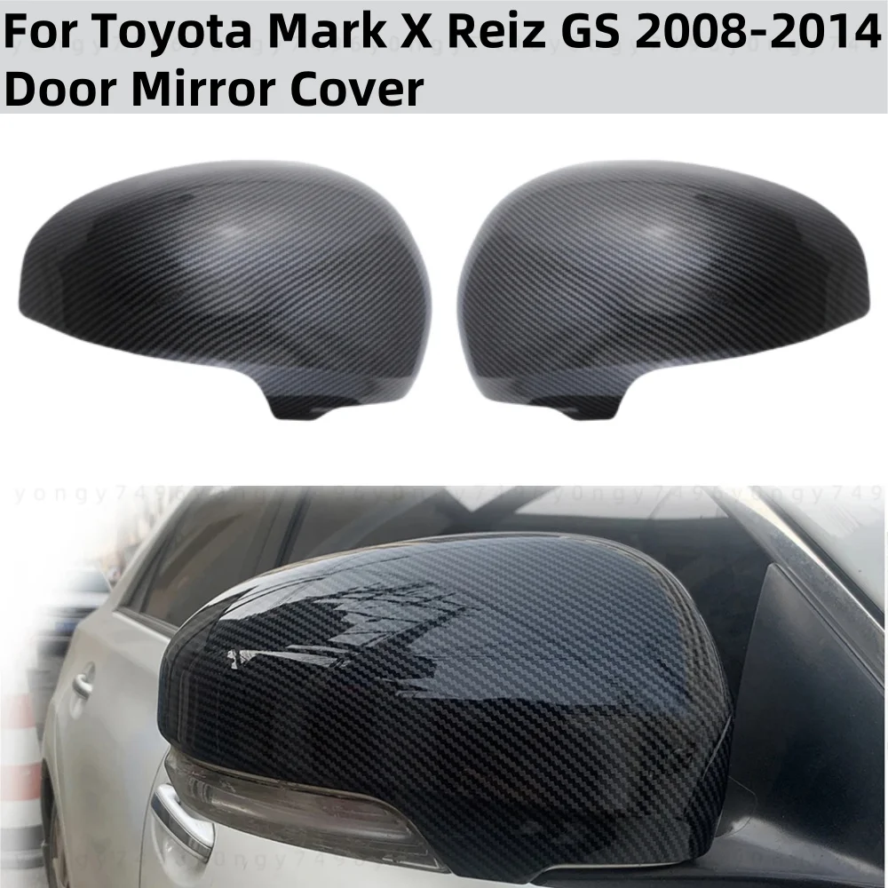 

Car Chrome Upgrade Rearview Accessories 2008 2010 2012 2014 For Toyota Mark X Reiz GS Carbon Door Mirror Cover Trim Paste Style