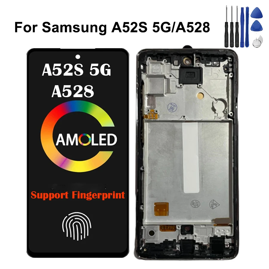 Pantalla Super AMOLED para Samsung Galaxy A52S 5G, Pantalla LCD Táctil con Digitalizador, Repuesto de Pantalla para SAMSUNG A528