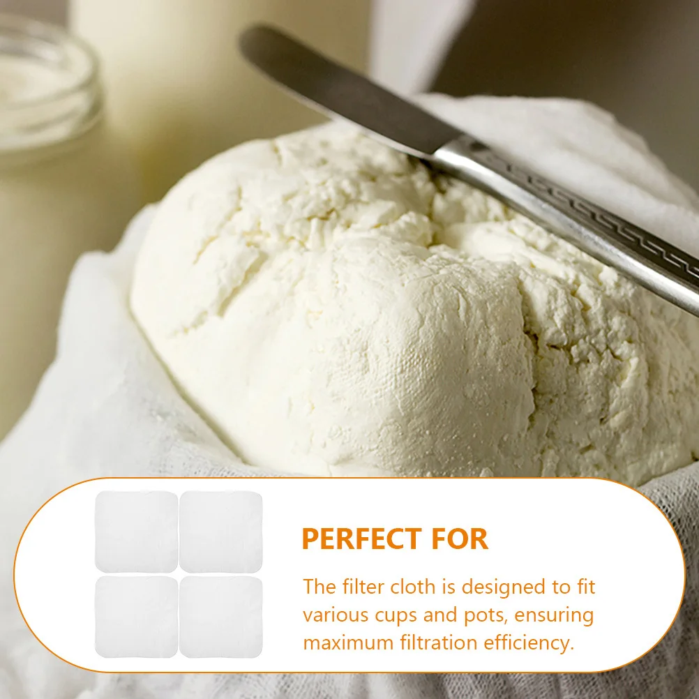 

4pcs Cotton Gauze Cloth Reusable Fine Filter For Kitchen Coffee Tea Yogurt Tofu Straining Washable Multi-Use Cheesecloth Kitchen