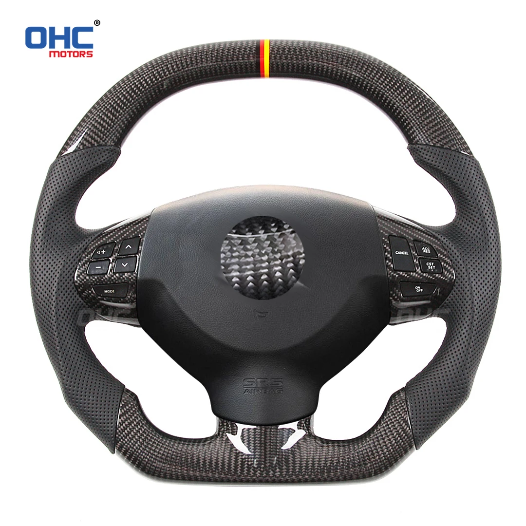 OHC Motors 100% Real Carbon Fiber Steering Wheel for Mitsubishi L200 Sportero Triton 2005 - 2014 Montero Lancer Outlander