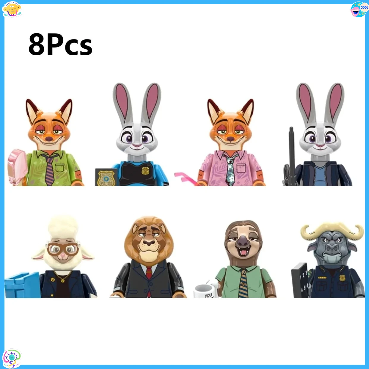 Caliente nuevo Zootopia conjunto de bloques de construcción el zoológico zorro conejo oso perezoso ganado León Mini figuras de acción de juguete Mini figura de acción