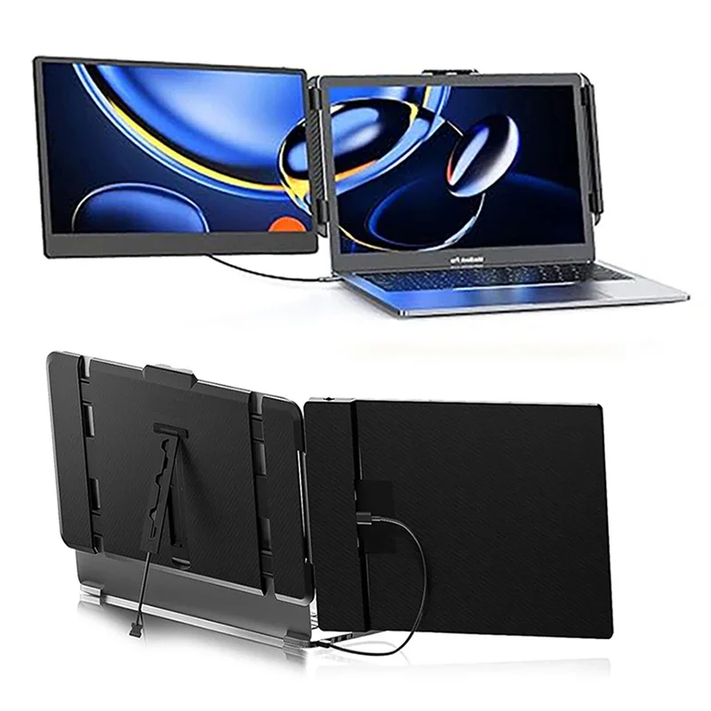 Triple Screen Laptop Laptop Dual Screen OEM S1 Dual Screen with Speaker Plug&Play for  iPhone 15 Pro Max Gaming&Business