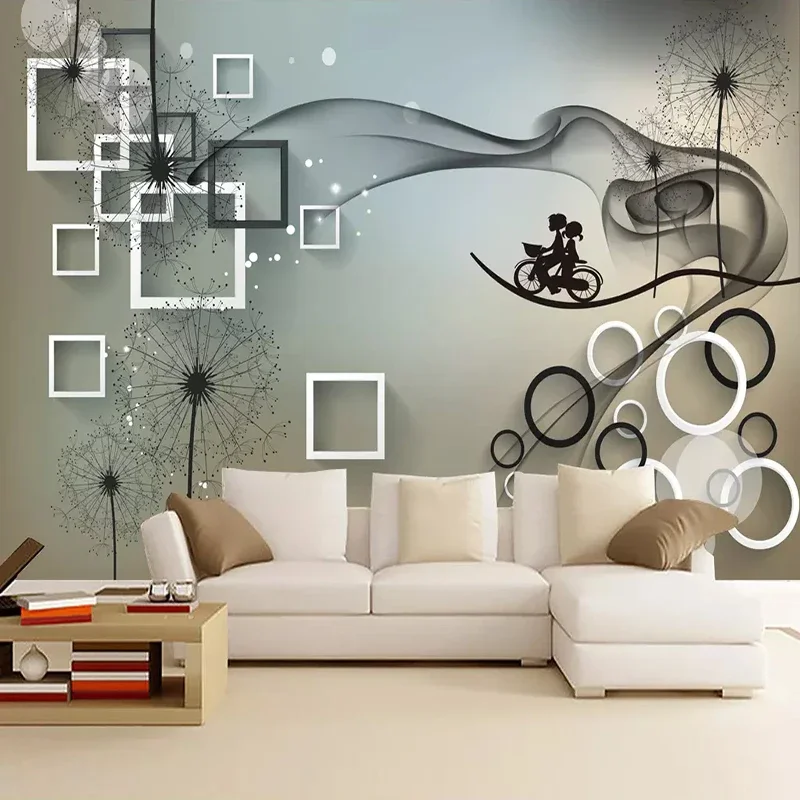 Photo Wallpaper Fantasy Romantic Smoke Dandelion Wall Paper For Bedroom Background Mural Painting Wall Cloth Home Decor Fresco