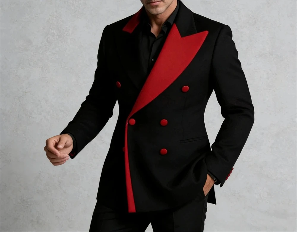 

Дизайнерский мужской костюм-двойка (пиджак и брюки), классический крой, для торжественных мероприятий, индивидуальный пошив, для крупных мужчин, смокинг