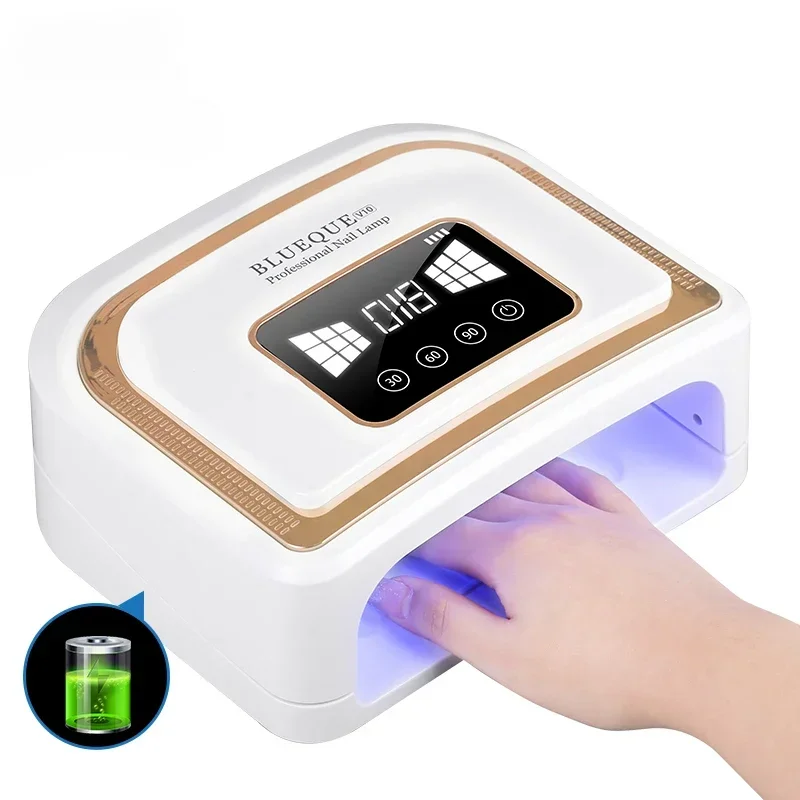 

Professional Golden 120W Nail Dryer Light Rechargeable Cordless LED Nail Lamp with battery for Home Nail Art Salon