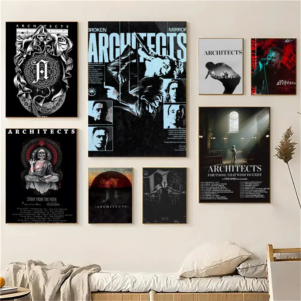 Architects Band Metalcore Poster Self-adhesive Advanced Aesthetic Printing Paper Wall Art for Living Room Home Decor