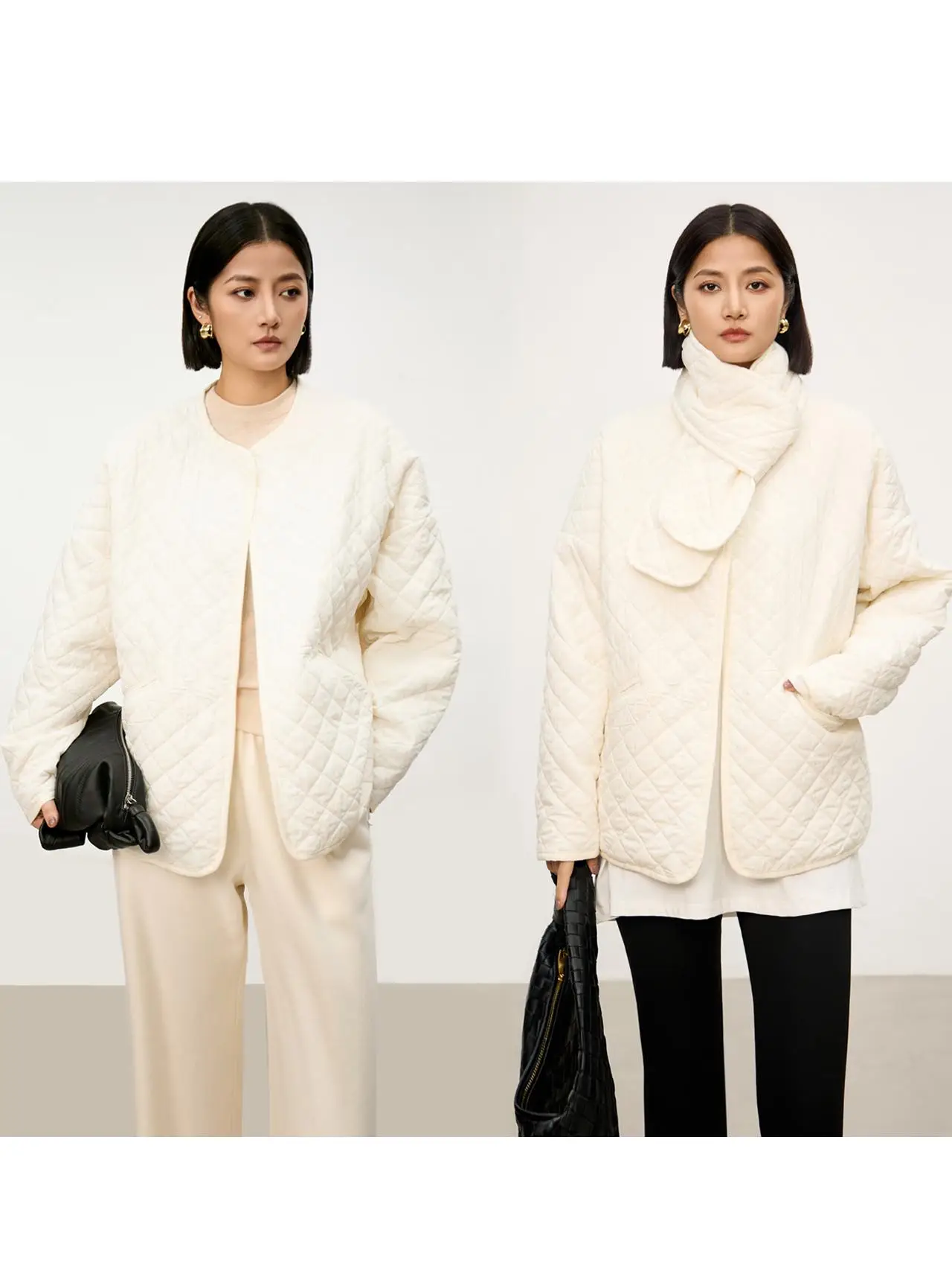 

Облегающее легкое хлопковое женское зимнее пальто с шарфом и воротником, удобное дышащее дышащее пальто прямого кроя