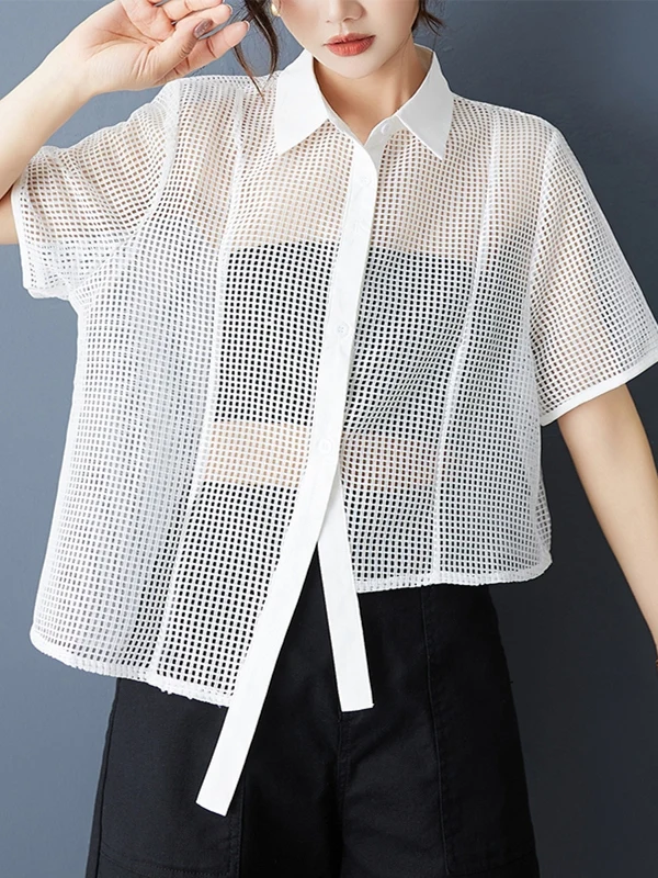 Prospettiva irregolare scavata da donna irt Estate Allentata Casual Faion Versatile Top Design Sensation Piccolo ence