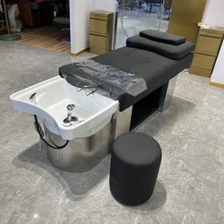 Women's Beauty Salon Chairs Portable Japanese Water Jet Hair Spa Shampoo Backwash Units Luxury Hairdressing Washbasin Hydraulic