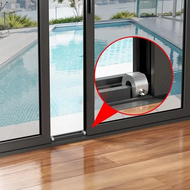 1 Set Anti-theft Child Safety Locks Aluminum Alloy Window Lock Stopper Sliding Door Window Limiter Sliding Sash Stopper