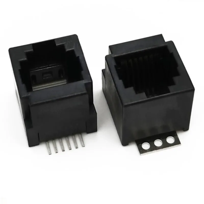 5 Stück SMD RJ11-Buchse 6P6C 8P8C RJ11-Telefonbuchse Weiblicher Kristallkopf-Anschluss 180 Grad Vertikal 6P6C Telefonstecker – Detail 2