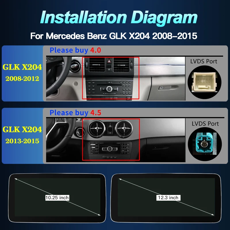 Per Mercedes Benz classe GLK X204 2008-2015 Wireless Carplay AutoRadio Android Multimedia GPS Navi Stereo Audio Car Radio Player