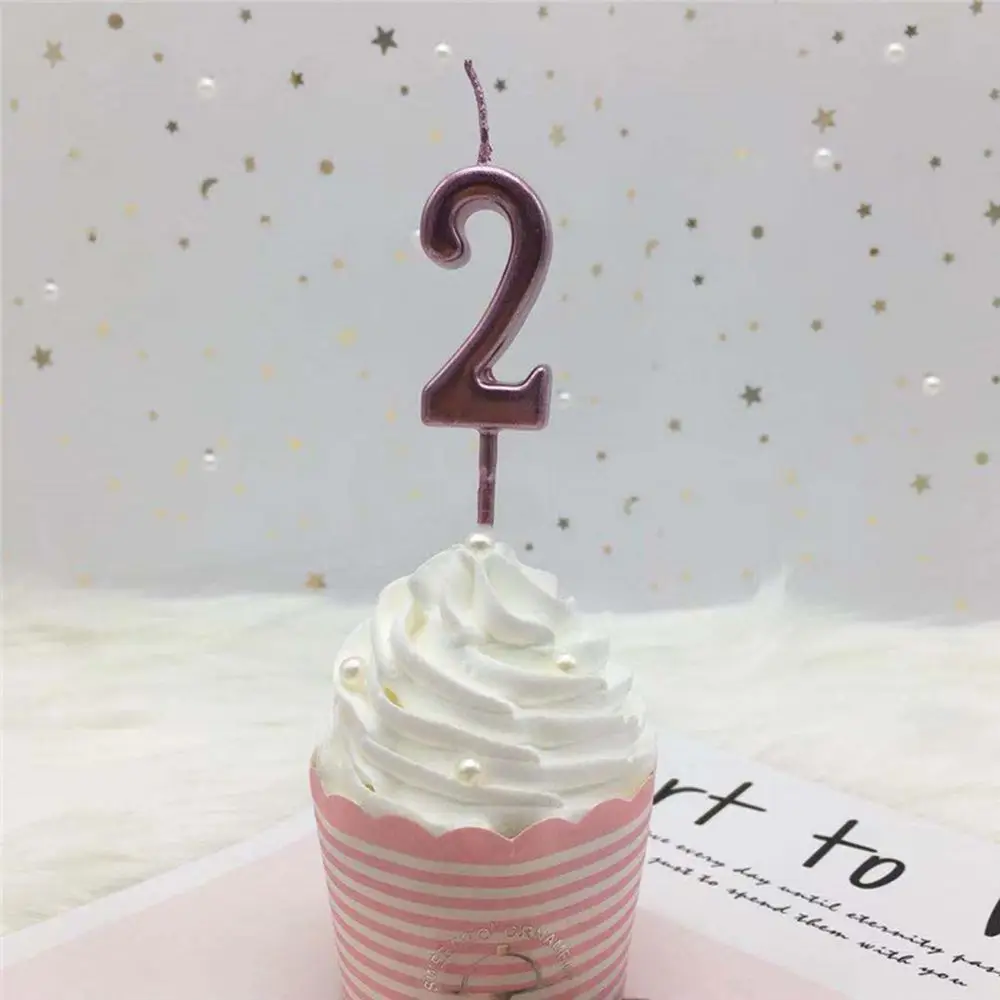 1 PC 0-9 Party Supplies Ornaments Cupcake Decor Happy Birthday Cake Topper Number Candles