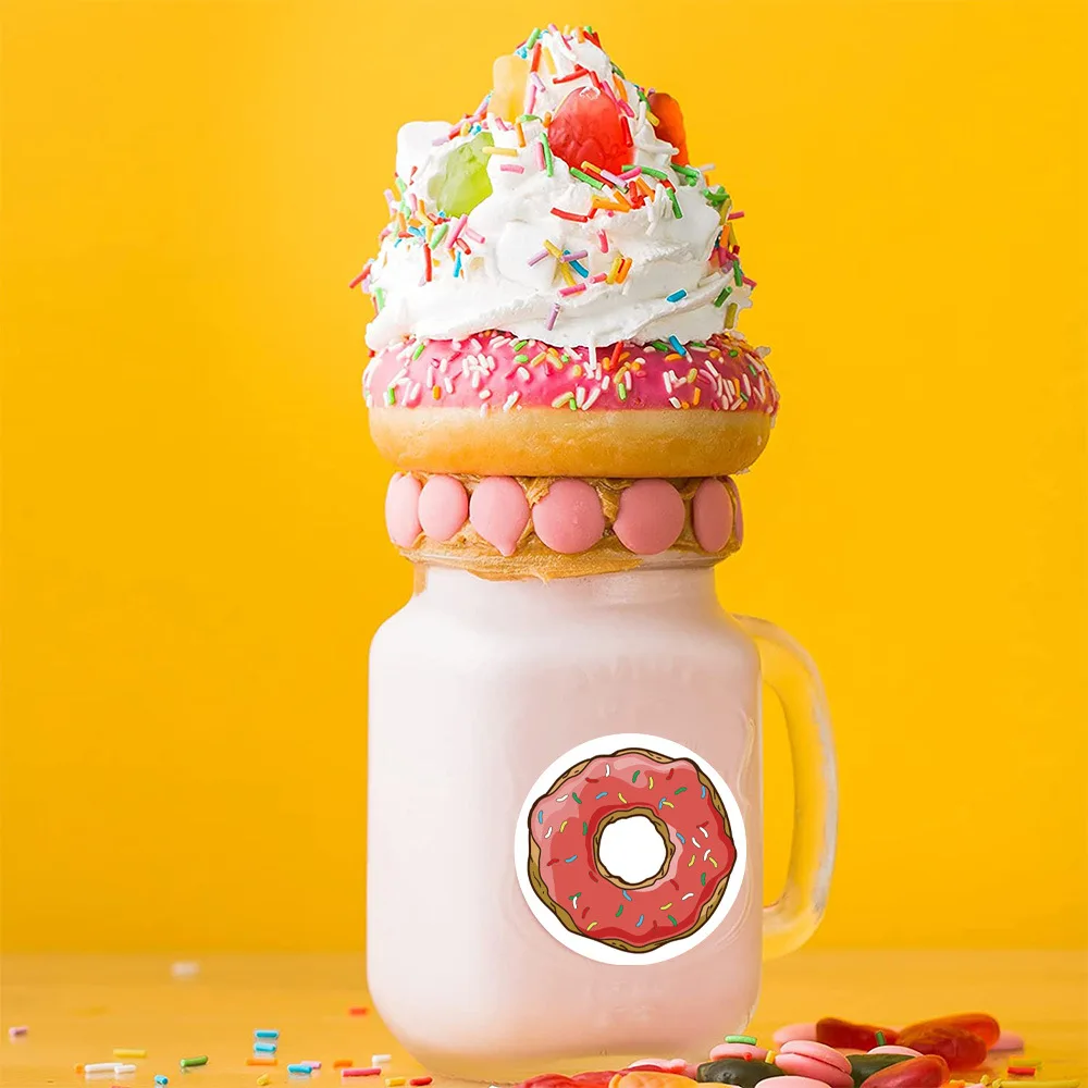 500 stücke niedlichen Donut-Aufkleber 8 Designs 1 Zoll leckeres Dessert suchen handgemachte Donuts Etiketten Aufkleber für Kuchen Brot Back geschäft