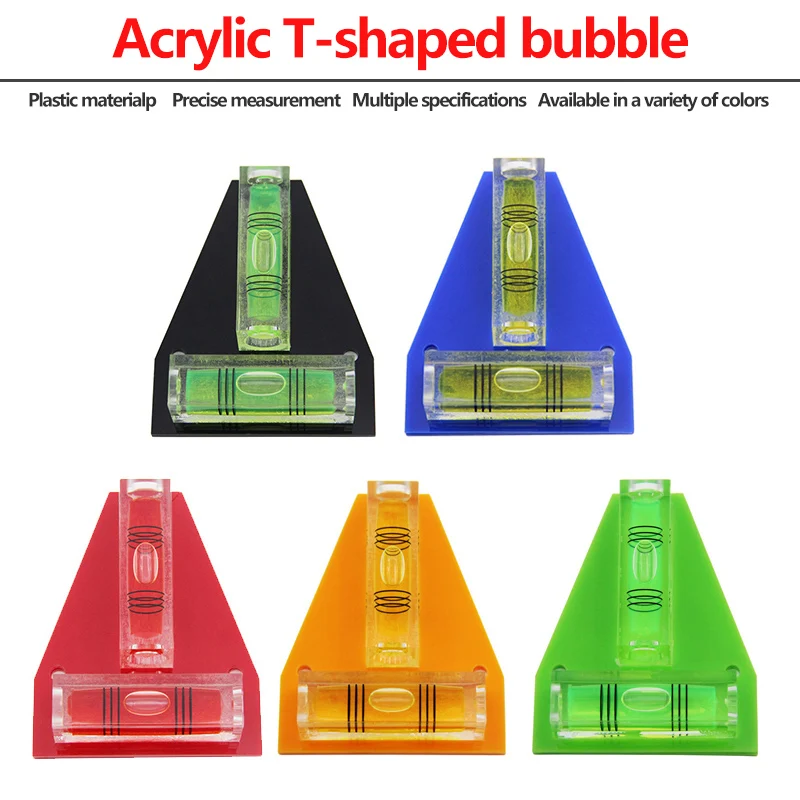 Plastic T-shaped horizontal bubble mini two-way observation level bubble transparent level bubble triangular level ruler