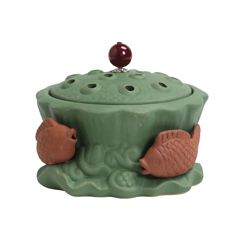 Lotus Pond Fish Fun Zen Style Coil Incense Burner Home Indoor Ceremony Tea Pet Ceramic Creative Personalized - view 4
