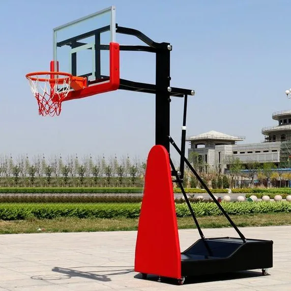 ห่วงบาสเก็ตบอลแบบยกมือได้ มาตรฐานการแข่งขัน สำหรับผู้ใหญ่ ใช้ได้ทั้งในร่ม/กลางแจ้ง ขาตั้งเหล็กเคลื่อนย้ายได้ พร้อมแป้นบาส