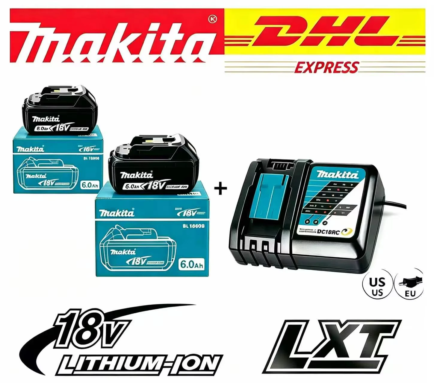 Makita 18V Akku 6000mAh Wiederaufladbarer Akku für Elektrowerkzeuge 18V Makita mit LED Li-Ion Ersatz Lxt Bl1860B Bl1860 Bl1850
