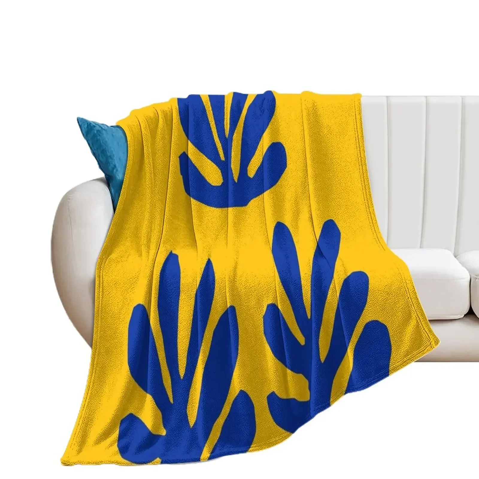 

Matisse Leaves Yellow Blue Throw Blanket For Baby Blankets Sofas Of Decoration Extra Large Throw Blankets