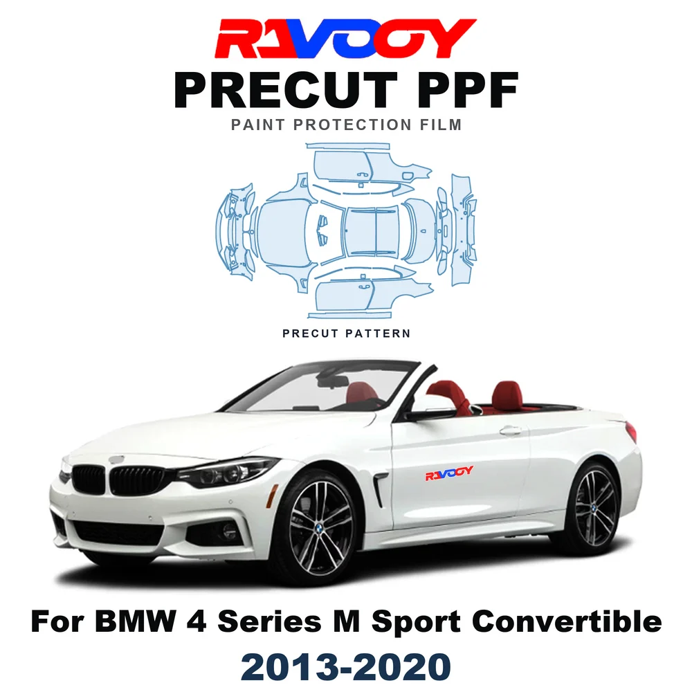 Precut PPF For BMW 4 Series M Sport Convertible 2013-2020 8.5mil TPU Paint Protection Film Hood Bonnet Bumper Headlight Fenders