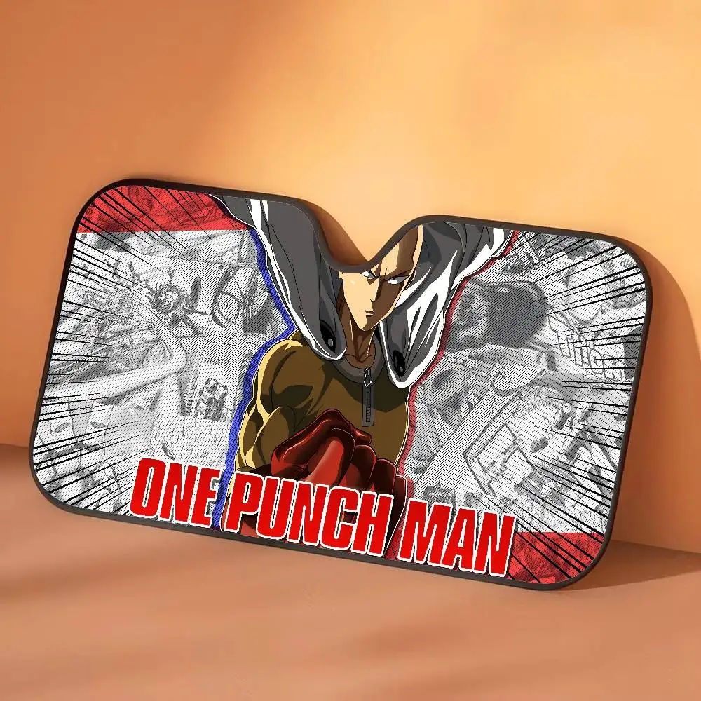 أنيمي O-One لكمة رجل مظلة السيارات الستائر 130x70 سنتيمتر سيارة ظلة غطاء الزجاج الأمامي UV حماية السيارات قناع اكسسوارات للسيارات #3