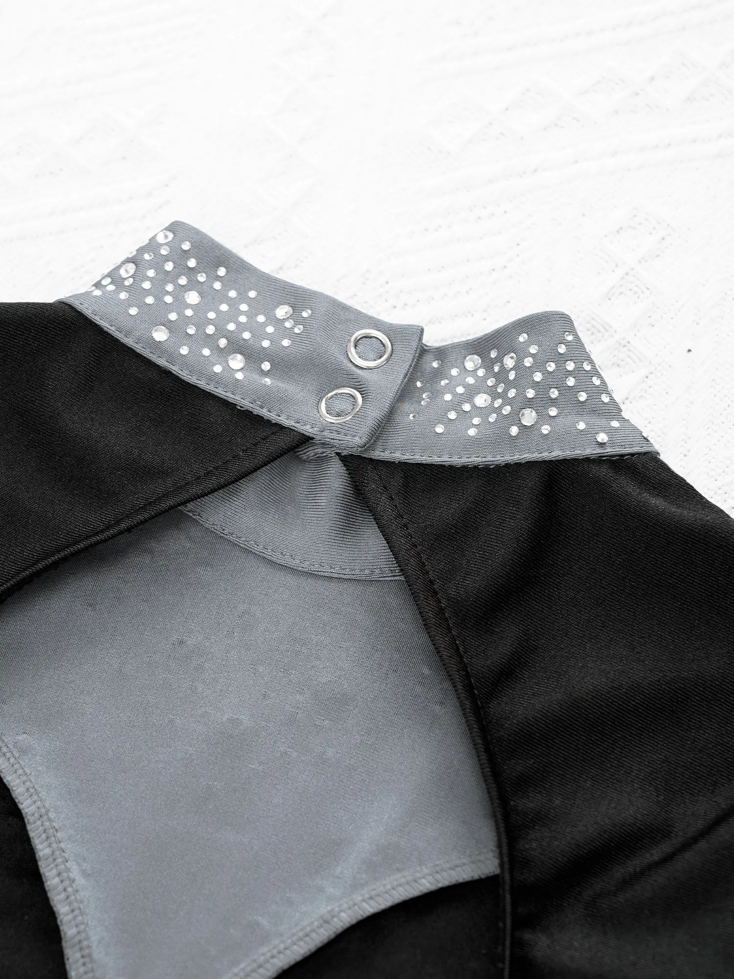 

Kids Girls Leopard Print Gymnastics Dance Jumpsuit Cold Shoulder Long Sleeve Shiny Rhinestone Color Block Leotard Ballet Leotard