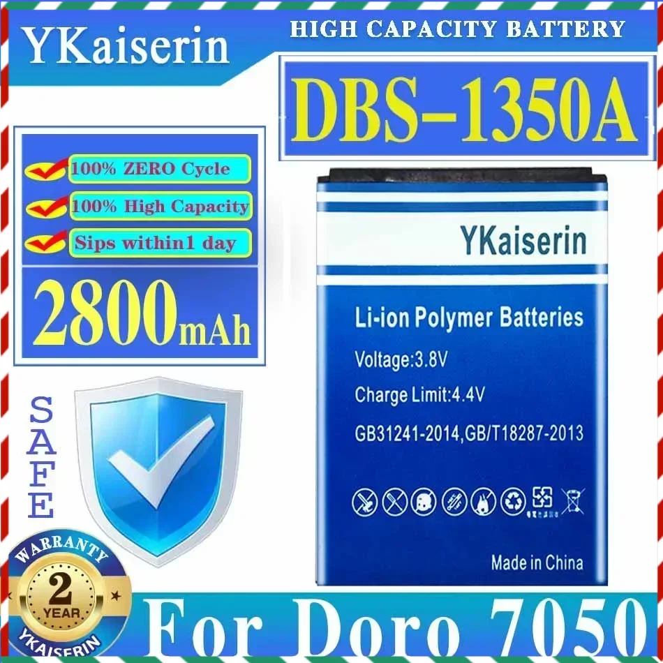 YKaiserin 2800mAh Battery for Doro DBS-1350A Battery for Doro 7050 Consumer Cellular Batteria + Tracking Number