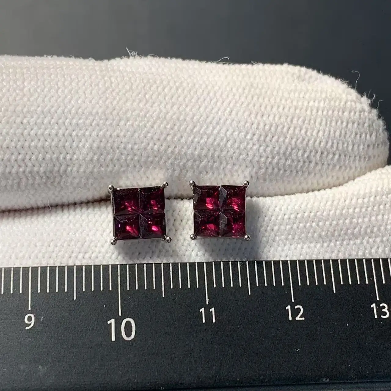 HEYYA STONE  Natural Garnet Stud Earrings For Women 925 Silver Earrings Simple Fine Jewelry Stone Gemstone Classic Style