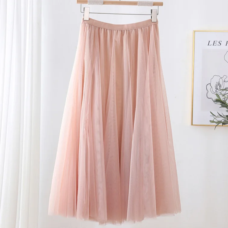 Women's A-Line Skirt Half-length Pleated Spring Autumn Dance Skirt High Waist 720 Degree Wide Leg Long Skirt Elegant Commute