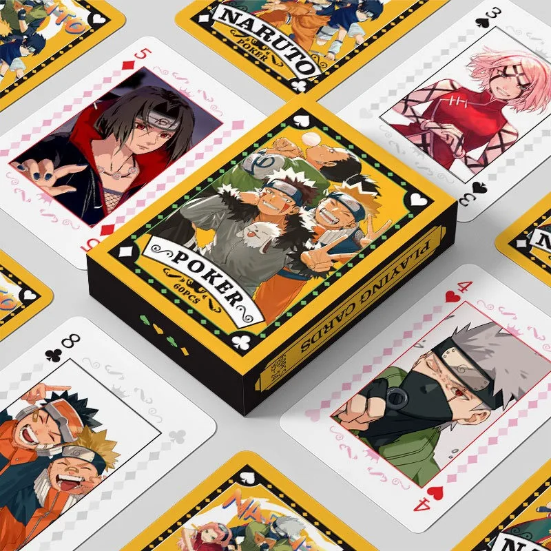 New cartoon coated paper playing cards Naruto Navigation King peripheral card entertainment interactive board game toys