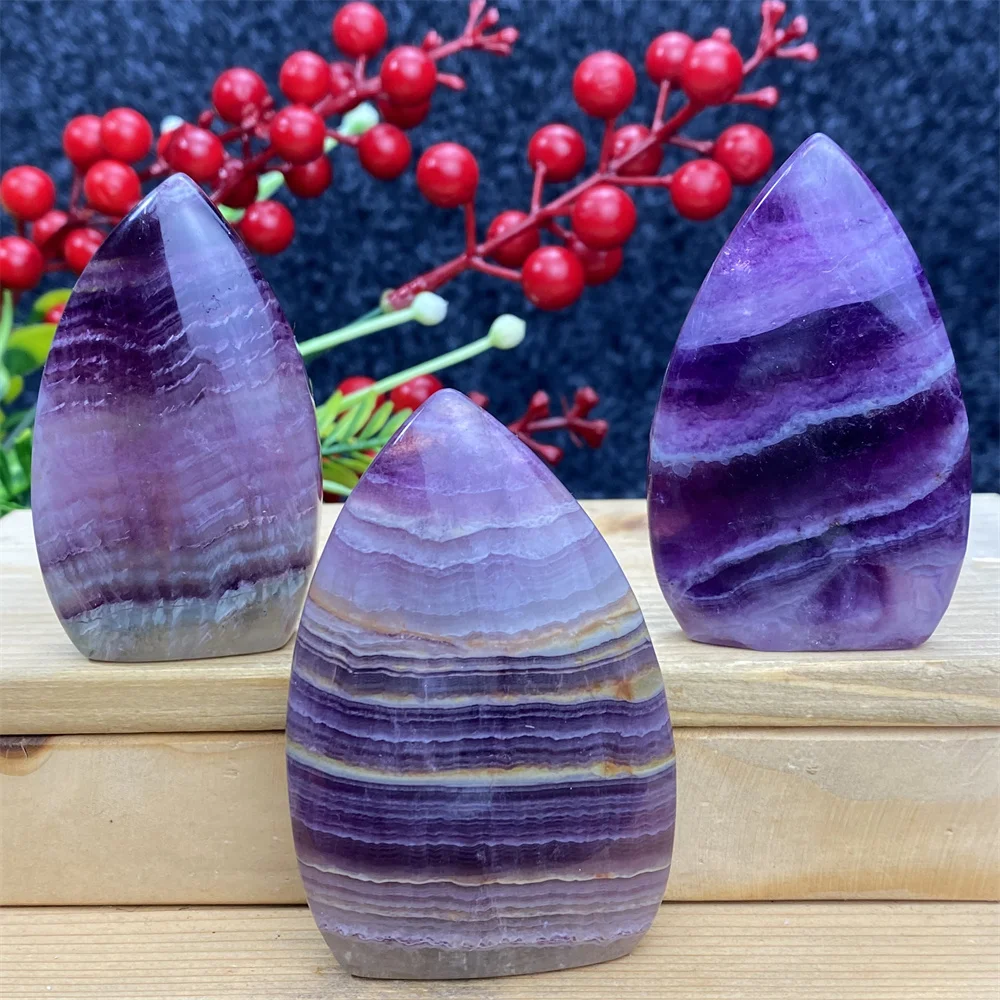 

1pc Natural Color Rainbow Fluorite Free Torch Shape Crystal Follow-up Healing Energy Wand Sacrificial Prayer Home Decoration