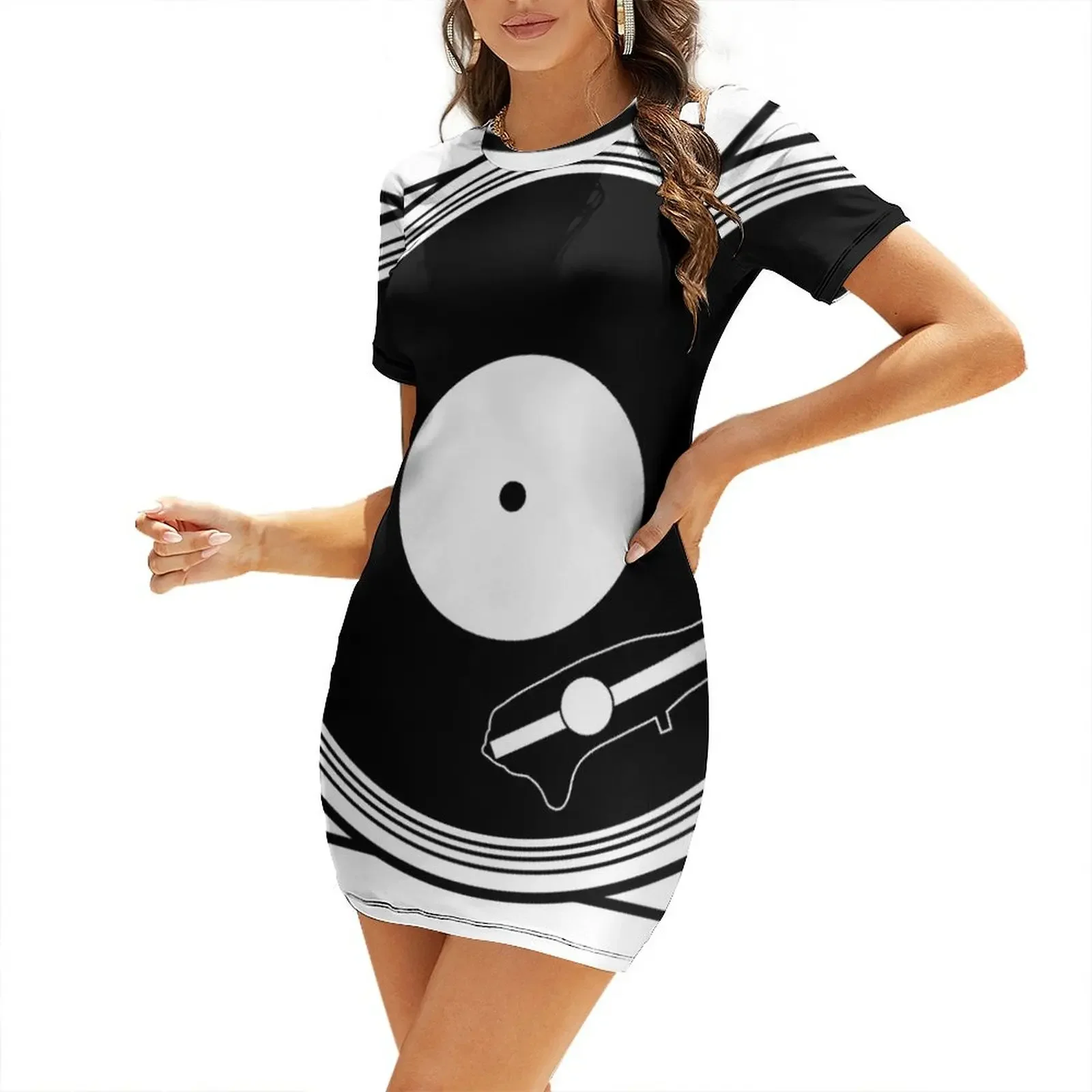 

Record player Short-Sleeved Dress Woman clothes Bridesmaid dress woman women's clothing summer 2025 novelties prom clothes Dress