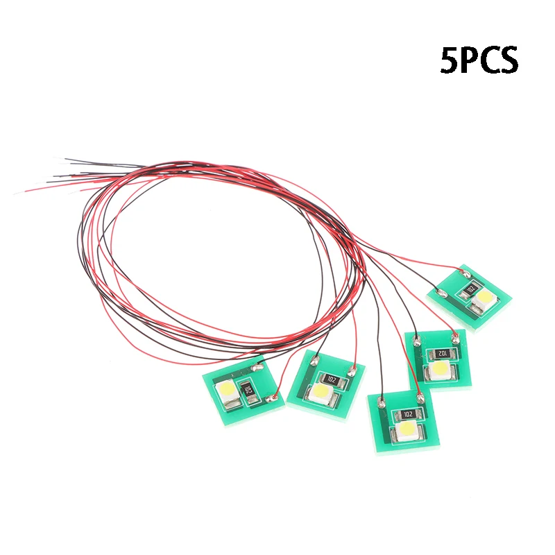 5PCS Pre Wired WARM White SMD 3528 Led Lamp Light Set 12V ~ 18V NEW For Model Railway Trains 1SET=5PCS