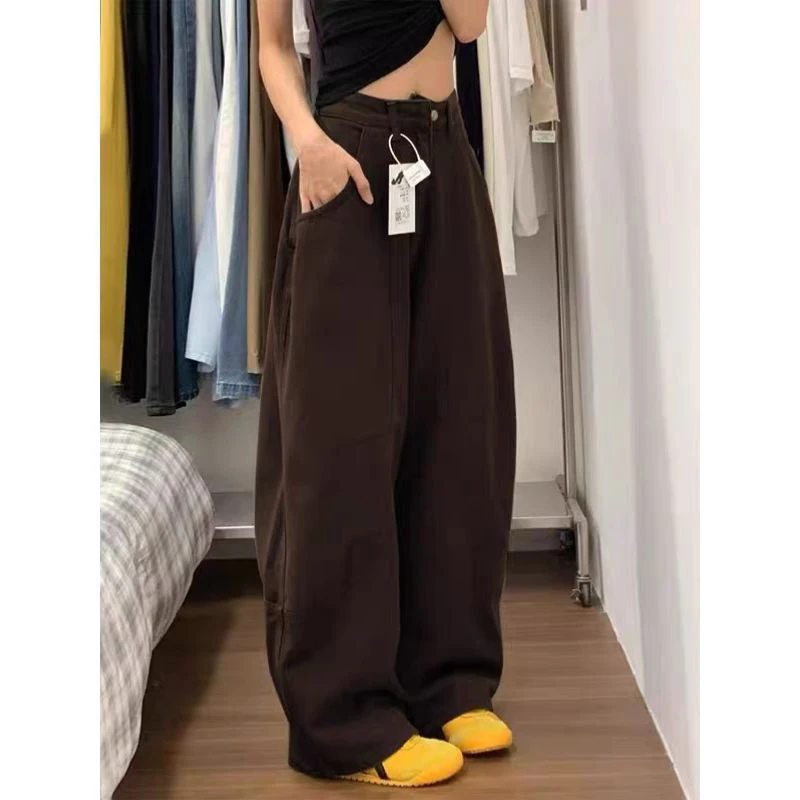 Pantalones Cargo para mujer, pantalones coreanos de nailon para las cuatro estaciones, cordones, bolsillos, secado rápido, entrenamiento elástico, versátil, Vintage