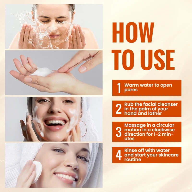 منظف فيتامين C طبيعي لجميع الوجه، 150 مل، ينظف بعمق، يذوب الشحوم، يضيء البشرة بشكل جيد مع حمض الهيالورونيك #6