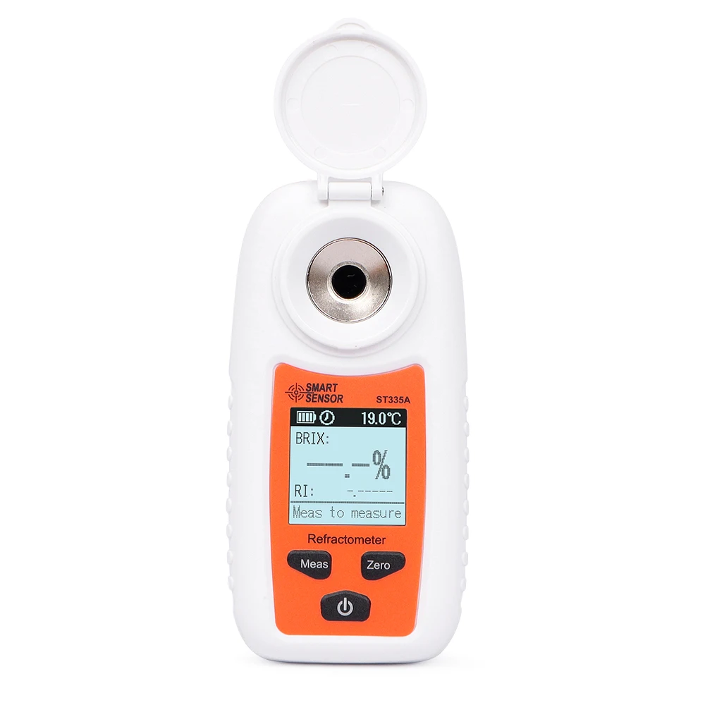 Handheld ST335A Refractometer Smart Sensor Sugar Brix Meter 1.333-1.426 Refractive Index Saccharimeter for Fruits Beverages
