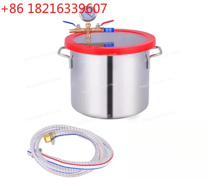 YAO 3 Gallon 12L Stainless Steel Vacuum Degassing Chamber Vacuum Defoaming Barrel For Silicone Resin AB Adhesive 25x25CM Acrylic
