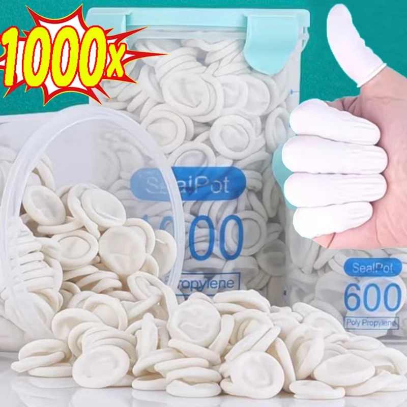 100/1000Pcs Disposable Fingertips Protector Gloves Naturally Rubber Non-slip Anti-static Latex Finger Cots for Industry Gloves