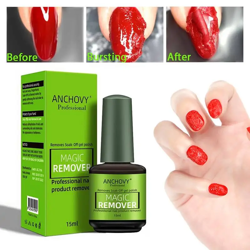 15ml Nail Polish Remover Gel Quick Easy Nail Polish Remover Peel Off Non-Irritating Gel Remover For Nail makeup