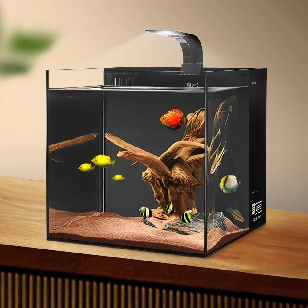 Aquariums,Wholesale Marine Aquarium Desktop Ultra White Glass Saltwater Aquarium Fish Tank With Filter And Skimmer