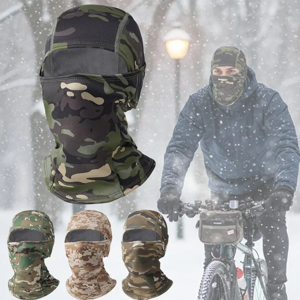 التمويه بالاكلافا قبعة الدراجات قناع الوجه الكامل الرياضة في الهواء الطلق الصيد المشي لمسافات طويلة قناع التزلج دراجة نارية خوذة قبعة داخلية