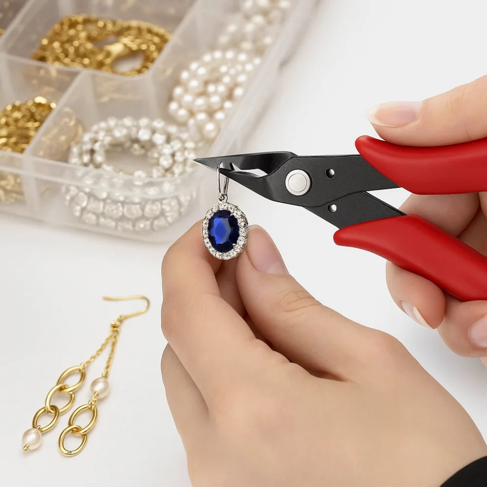 

Carbon Steel Carbon Steel Jewelry Pliers Double Rings Split Rings Crimping Pliers Rust-proof Crimp Beads Jewelry Making Pliers