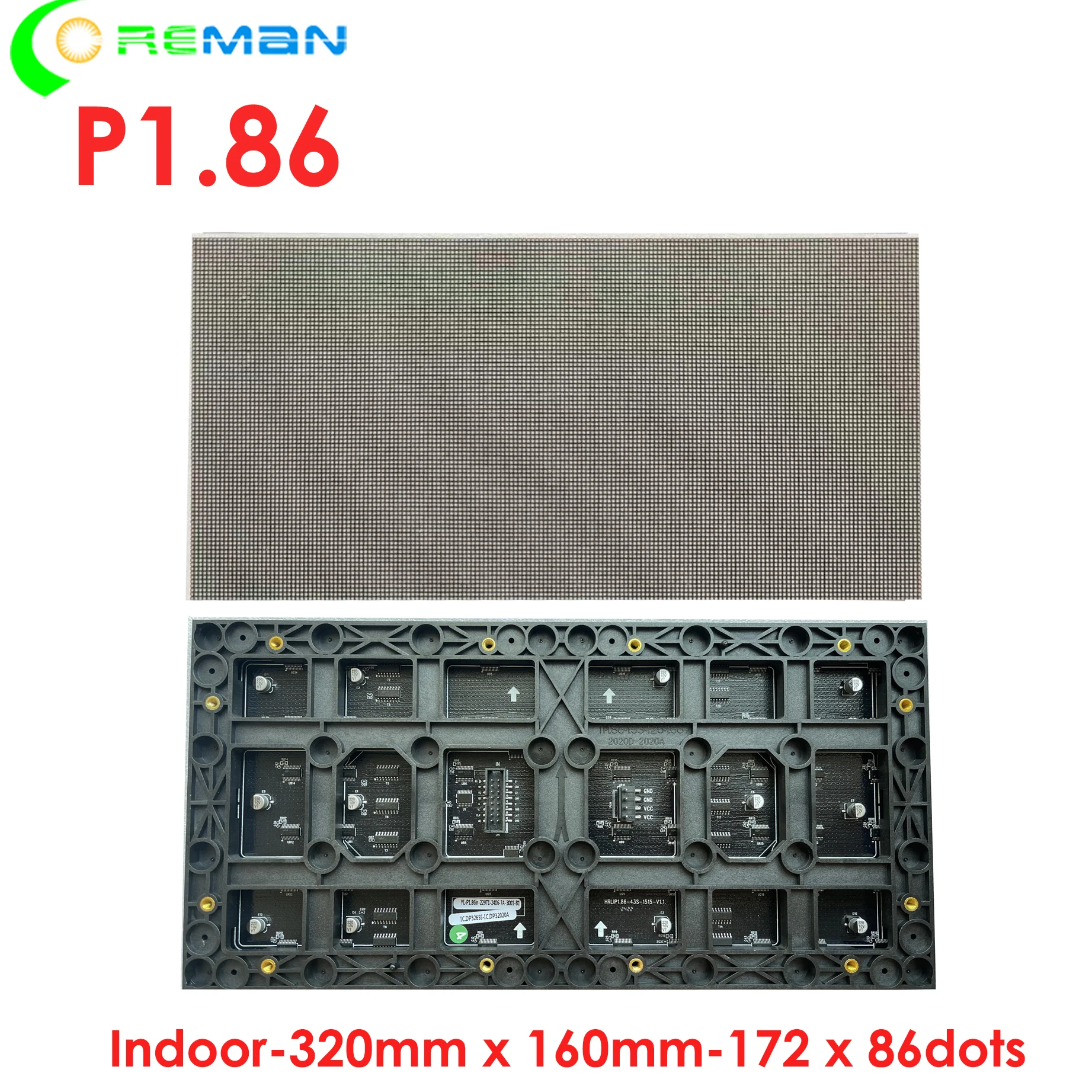 High Quality GOB COB Indoor LED Screen Panel Module P1.86 Pitch 1.86 LED Matrix 320x160mm 1/43S Hub75E