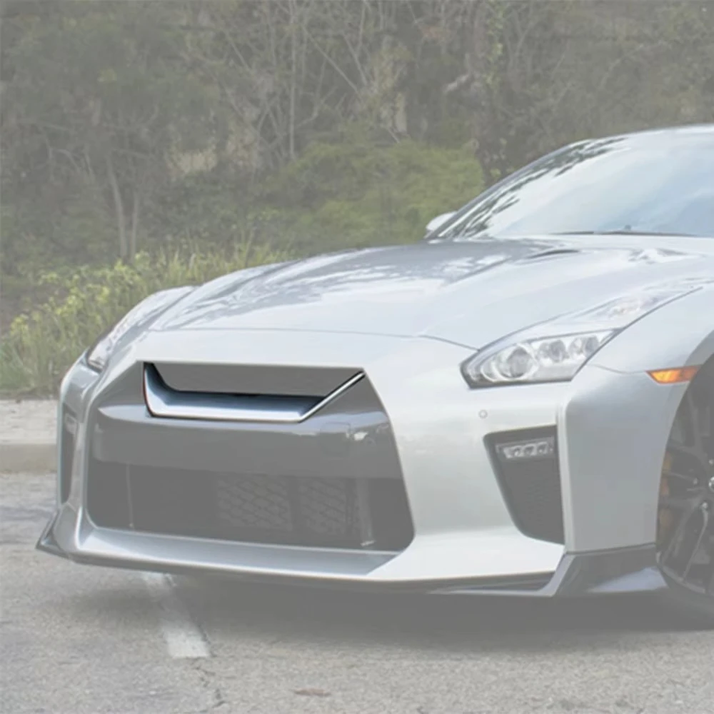 2017+ لأجزاء الجسم GTR R35 غطاء مصبغة المصد الأمامي من الكربون #4