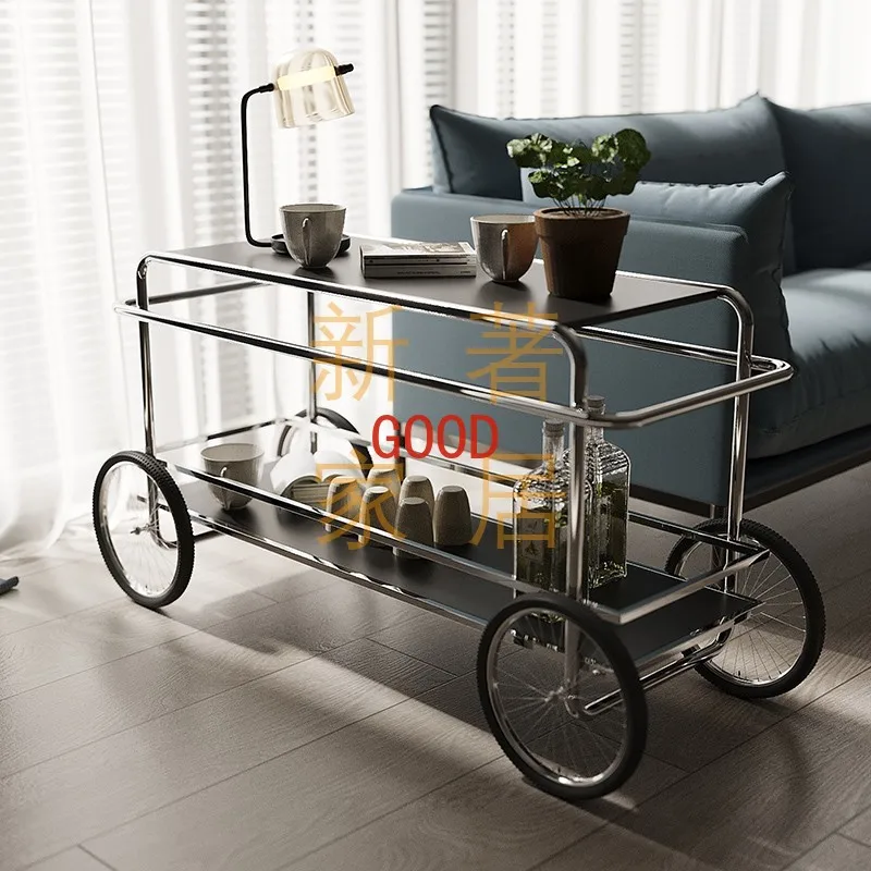 Movable dining cart wheels, carts with drawers, antique side tables, restaurant seasoning table