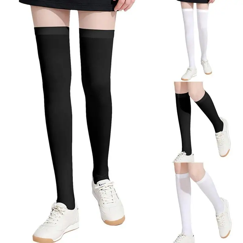 Knee Socks Ice Silk UPF50 Sun Protection Golf Cool Socks UV Proof High Elastic Soft Breathable Socks For Cosplay