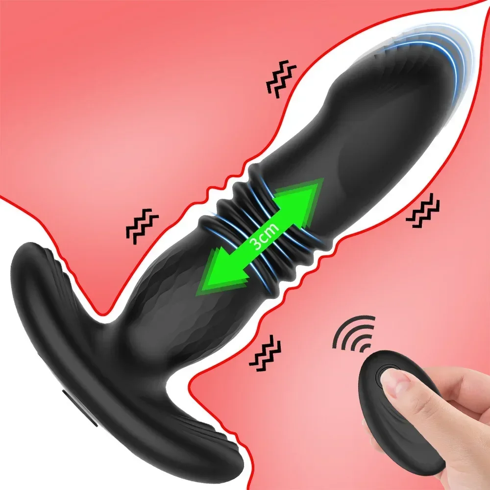 Vibrating Butt Plug Wireless Remote Control Telescopic Anal Vibrator for Women and Men Prostate Massager Dildo Ultimate Pleasure