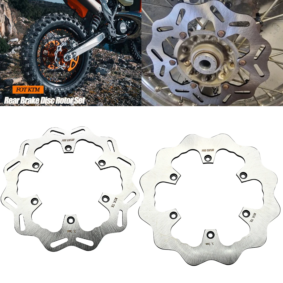 

Motorcycle Rear Brake Discs For KTM EXC EXCF SX SXF XC XCW XCF TPI Six Days 125 200 250 300 350 450 500 FE TE FC TC TX 1994-2023